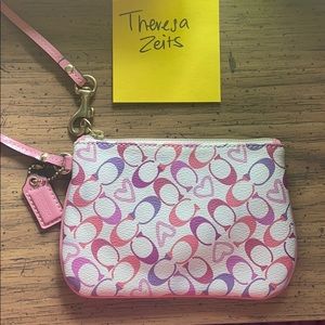 Coach heart wristlet
